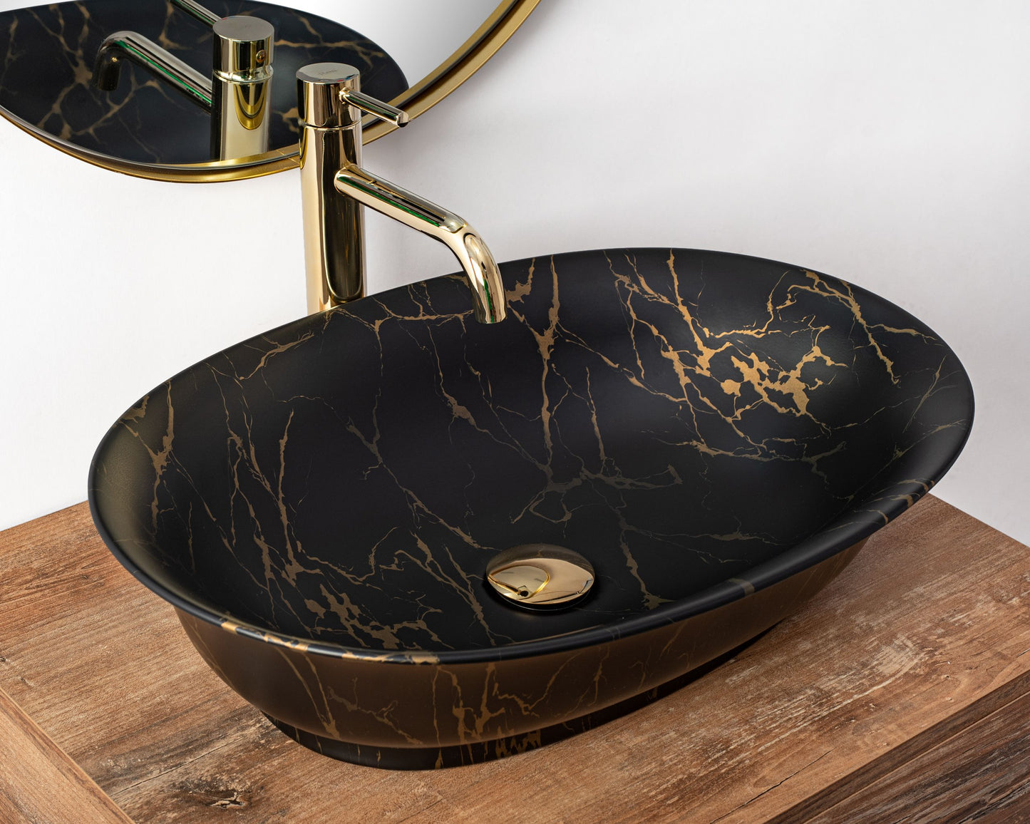 Lavoar blat Rea Roma Marble, 56x40cm, ceramica sanitara - MarbelOn