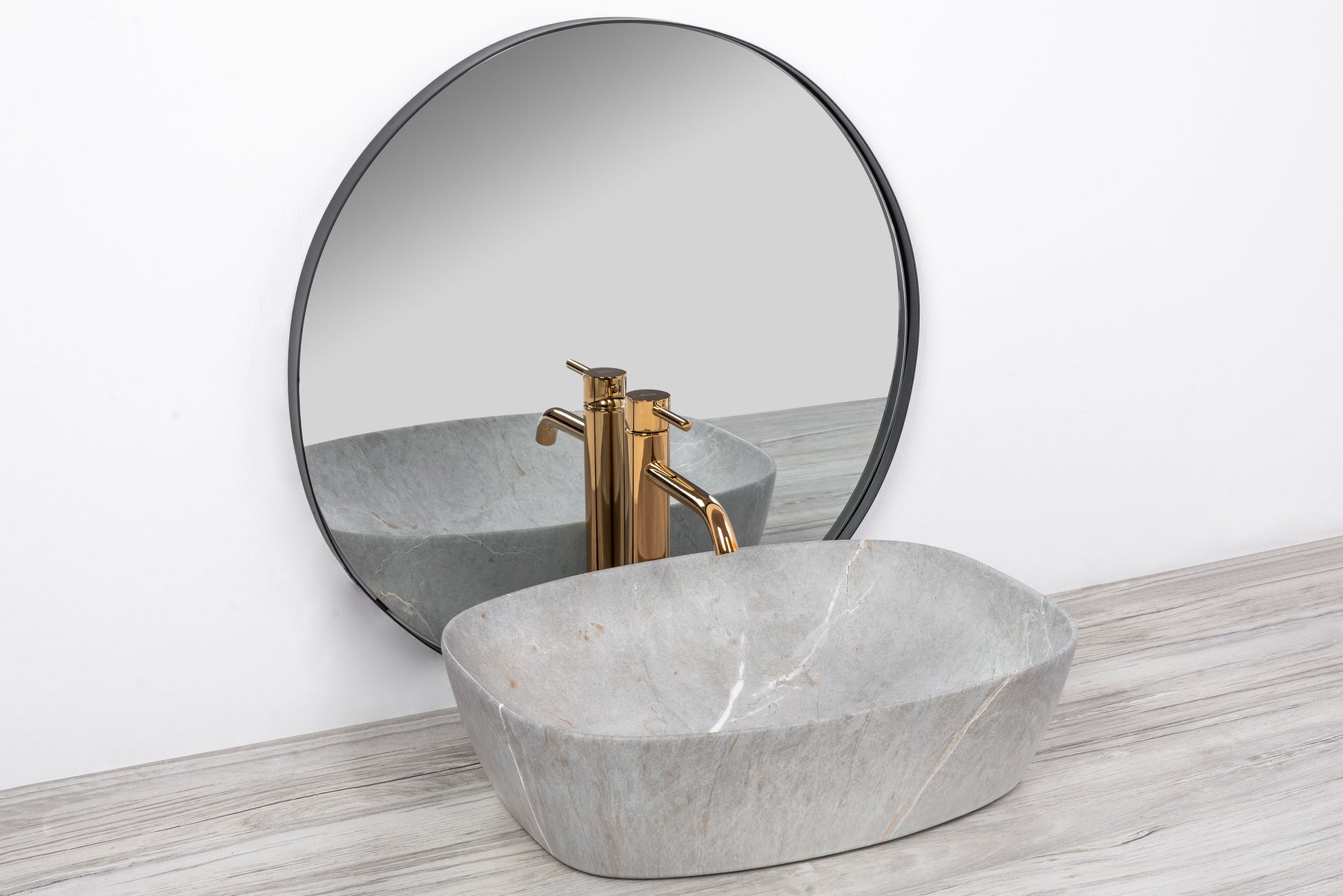 Lavoar blat Rea Freja Grey, 50x38.5cm, ceramica sanitara - MarbelOn