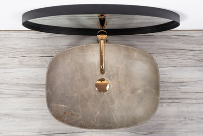 Lavoar blat Rea Freja Beige, 51x39.5cm, ceramica sanitara - MarbelOn