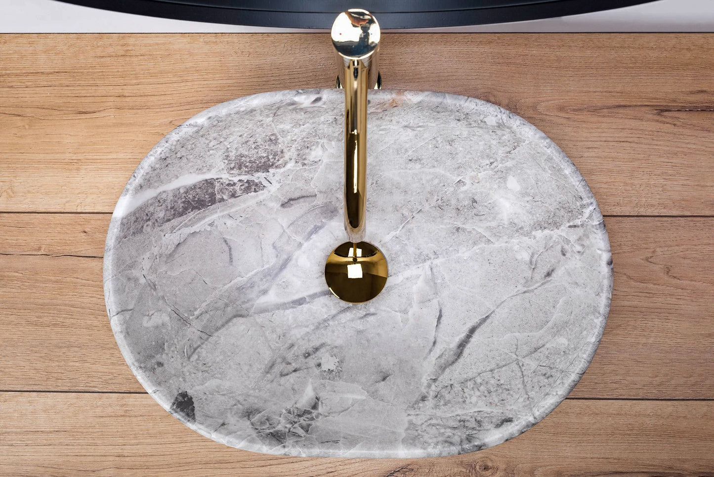 Lavoar blat Rea Lara Stone, 48.5x35cm, ceramica sanitara - MarbelOn