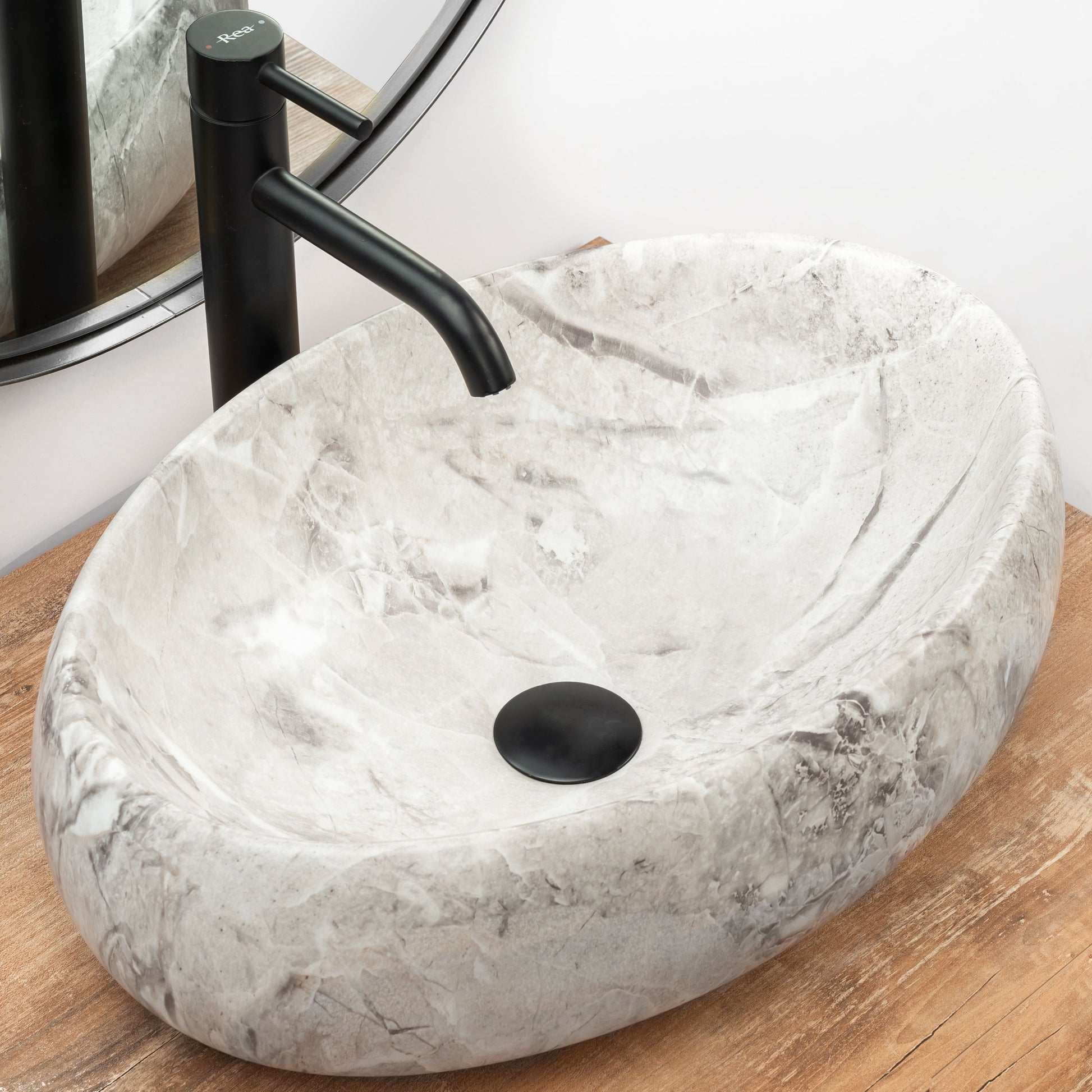 Lavoar blat Rea Linda Stone, 48.5x34cm, ceramica sanitara - MarbelOn