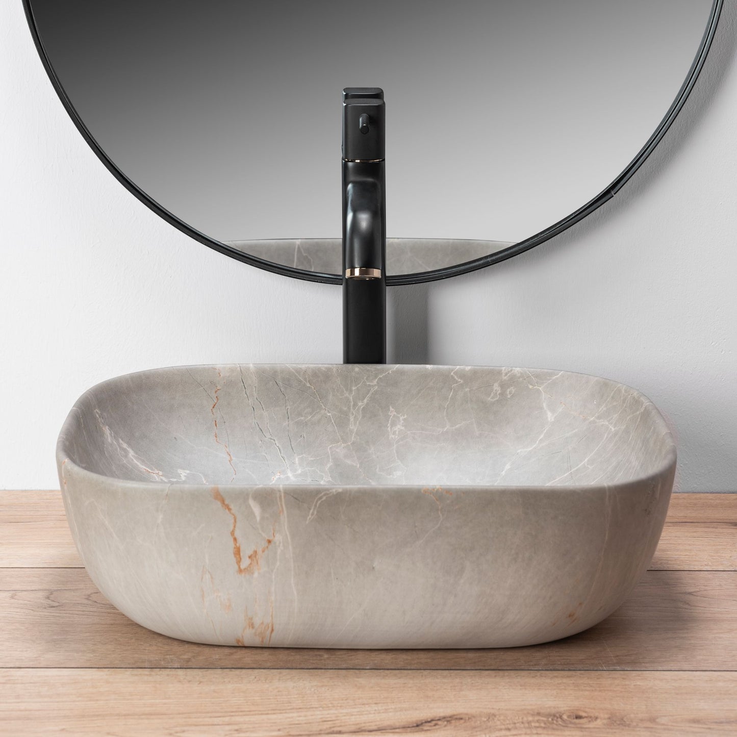 Lavoar blat Rea Livia Beige, 46.5x33.5cm, ceramica sanitara - MarbelOn
