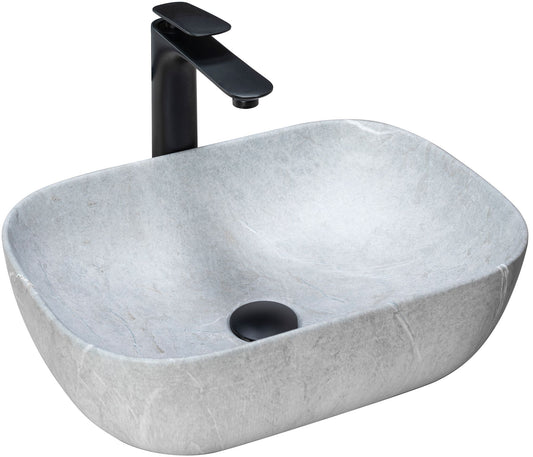 Lavoar blat Rea Livia Grey, 46.5x33.5cm, ceramica sanitara - MarbelOn