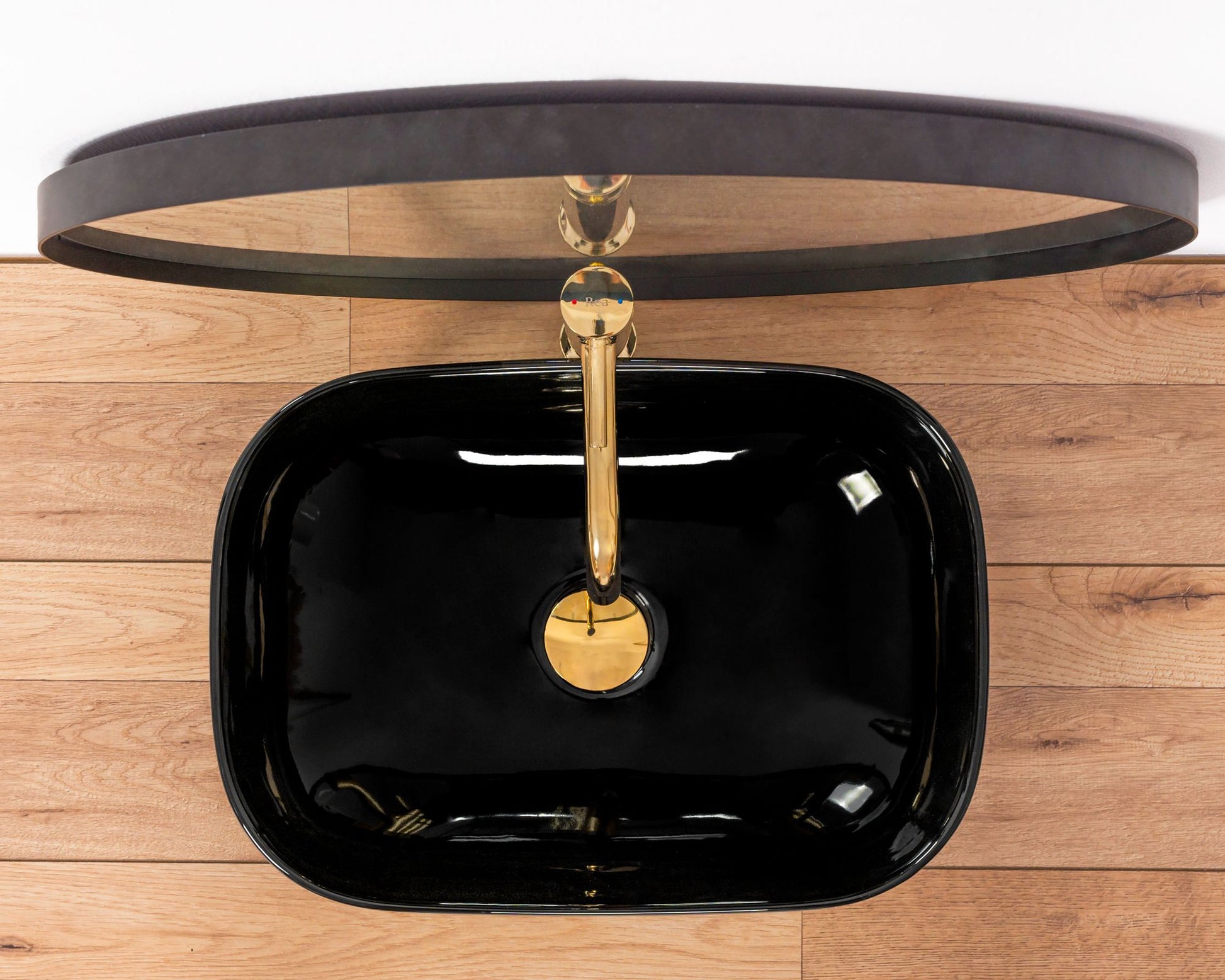 Lavoar blat Rea Belinda Black, 46.5x33.5cm, ceramica sanitara - MarbelOn