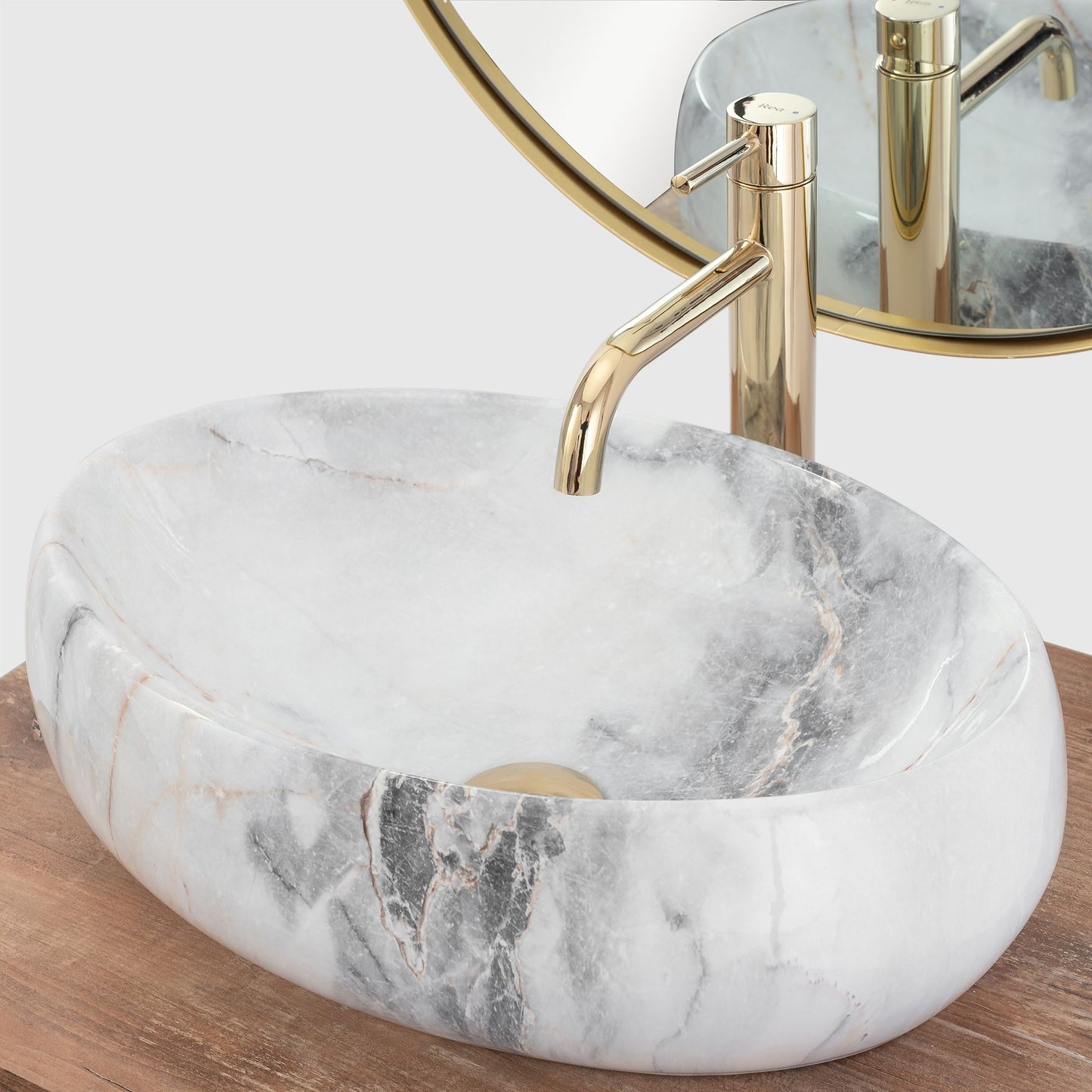Lavoar blat Rea Linda Granit, 48.5x34cm, ceramica sanitara - MarbelOn