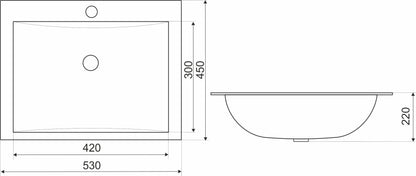 Lavoar KR-709, 53x45, incastrat, ceramica sanitara
