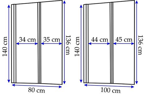 Paravan cada Rea Agata 2, 80/100x140 cm, pliabil - MarbelOn