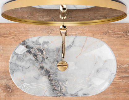 Lavoar blat Rea Royal Granit Shiny, 60x36cm, ceramica sanitara - MarbelOn