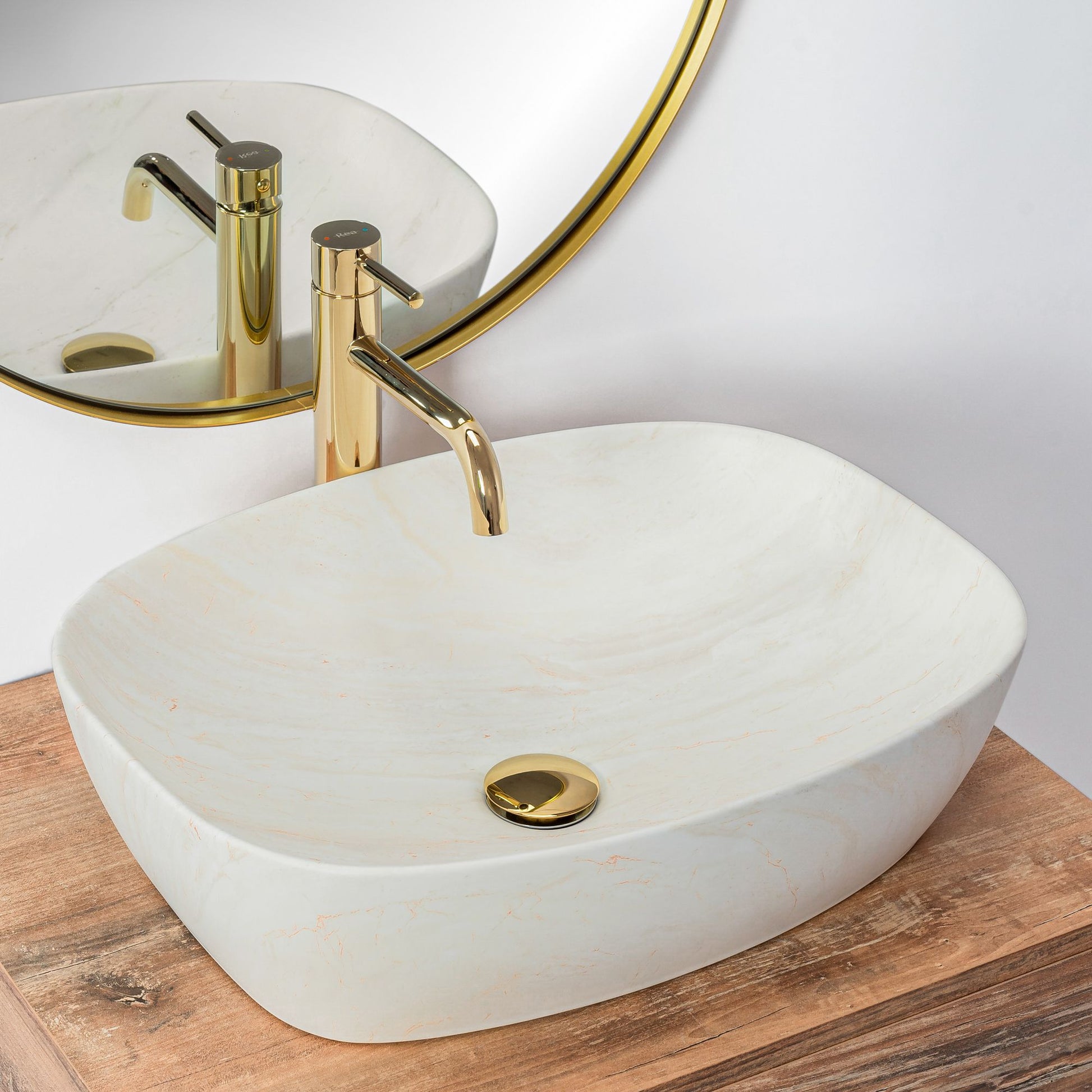 Lavoar blat Rea Ivory, 51x39.5cm, ceramica sanitara - MarbelOn