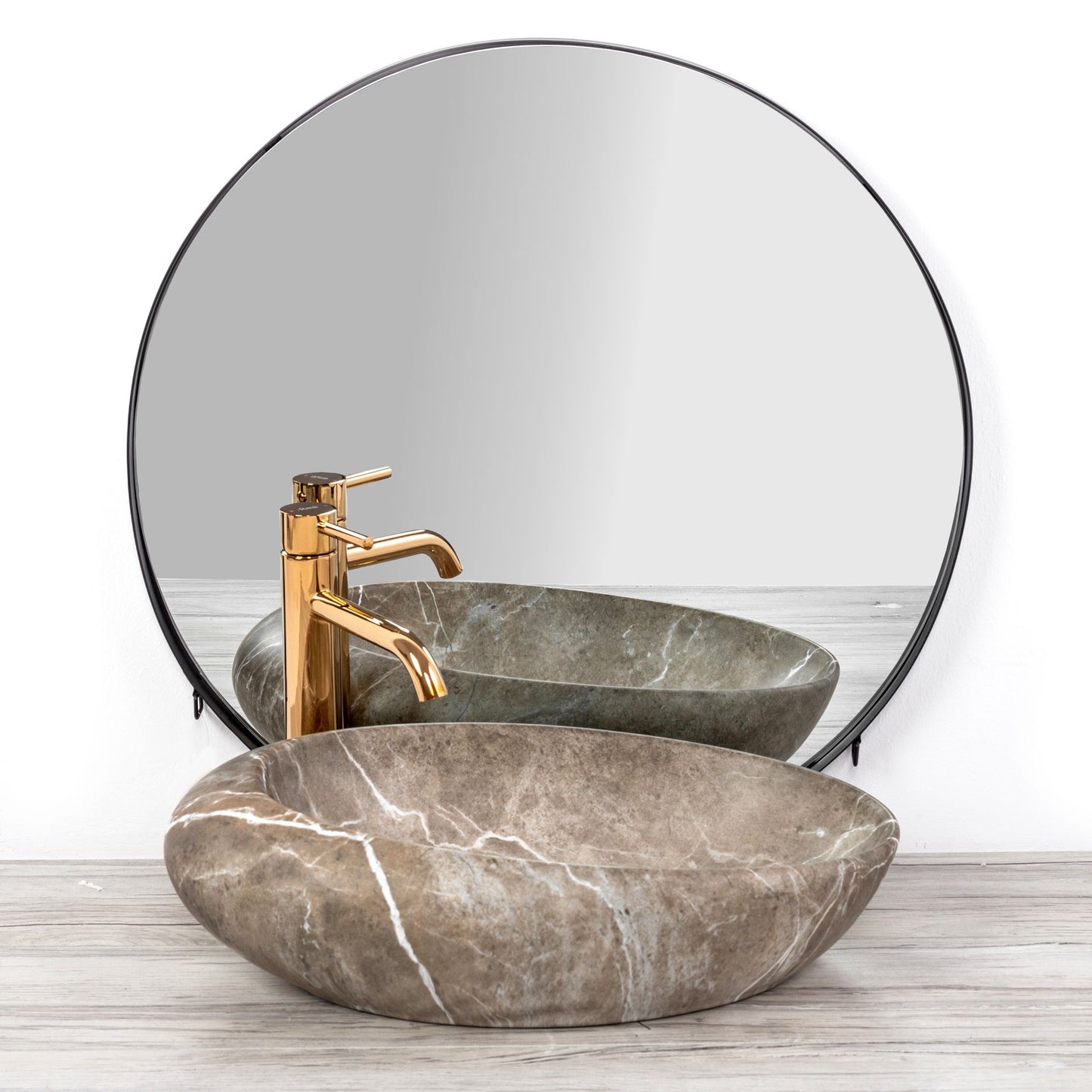 Lavoar blat Rea Roxy B Stone, 49x31cm, ceramica sanitara - MarbelOn
