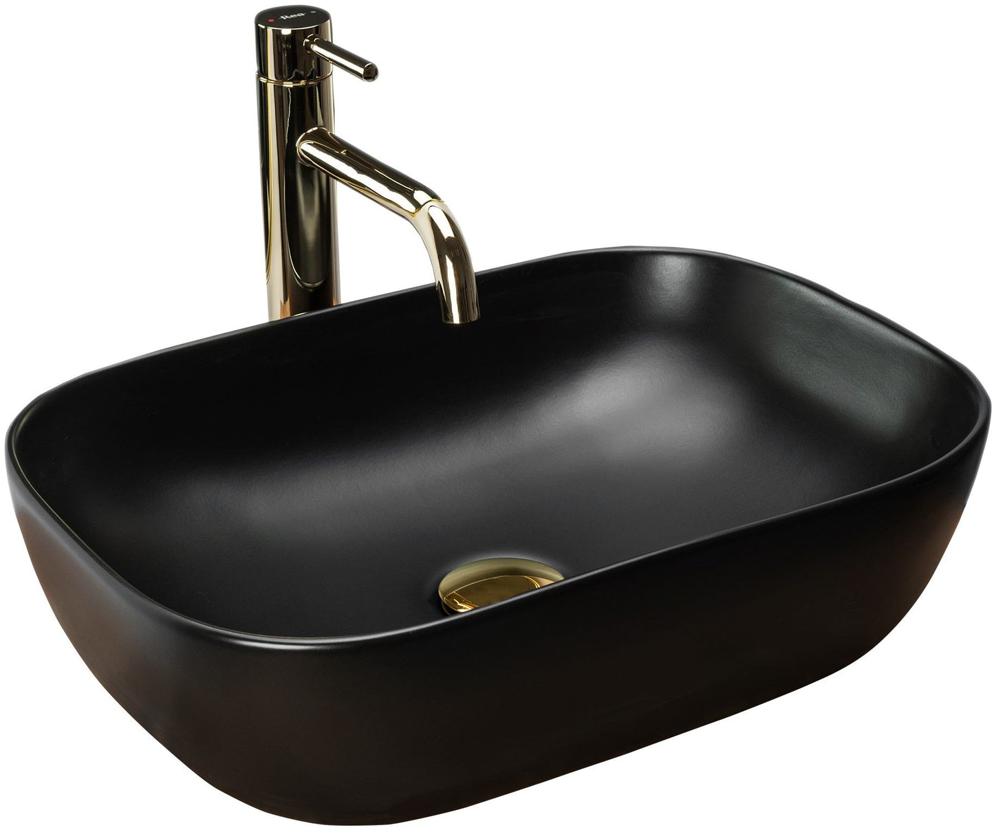 Lavoar blat Rea Belinda Black, 46.5X33.5cm, ceramica sanitara - MarbelOn
