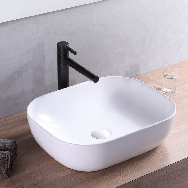 Lavoar blat Rea Belinda White Slim, 46.5x33cm, ceramica sanitara - MarbelOn