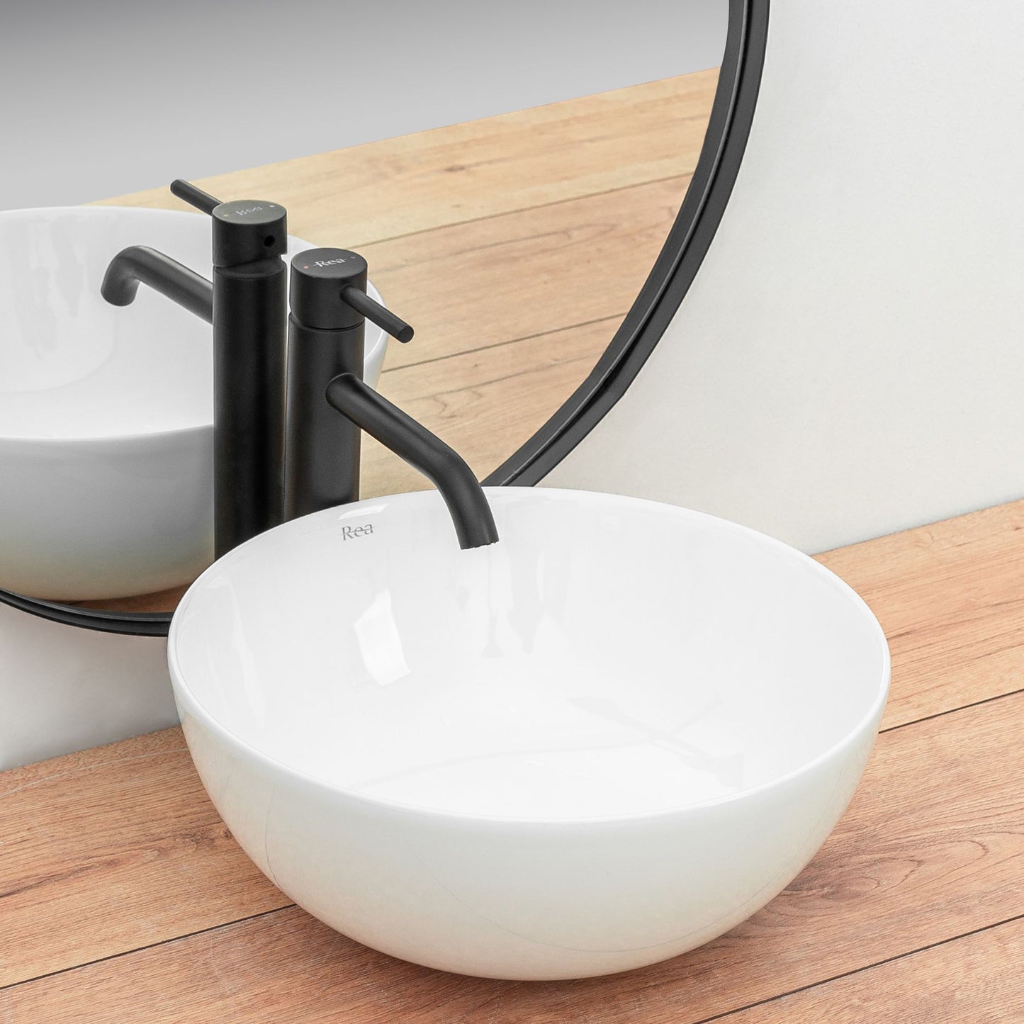 Lavoar blat Rea Stella, 36x36cm, ceramica sanitara - MarbelOn
