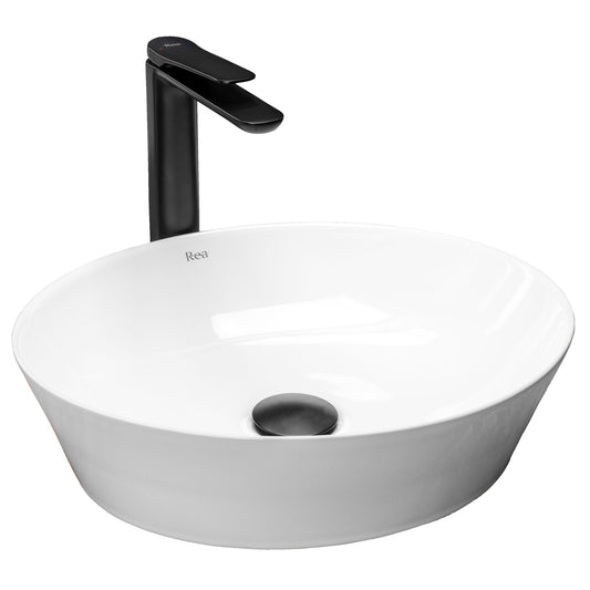 Lavoar blat Rea Saga White, 41x37cm, ceramica sanitara