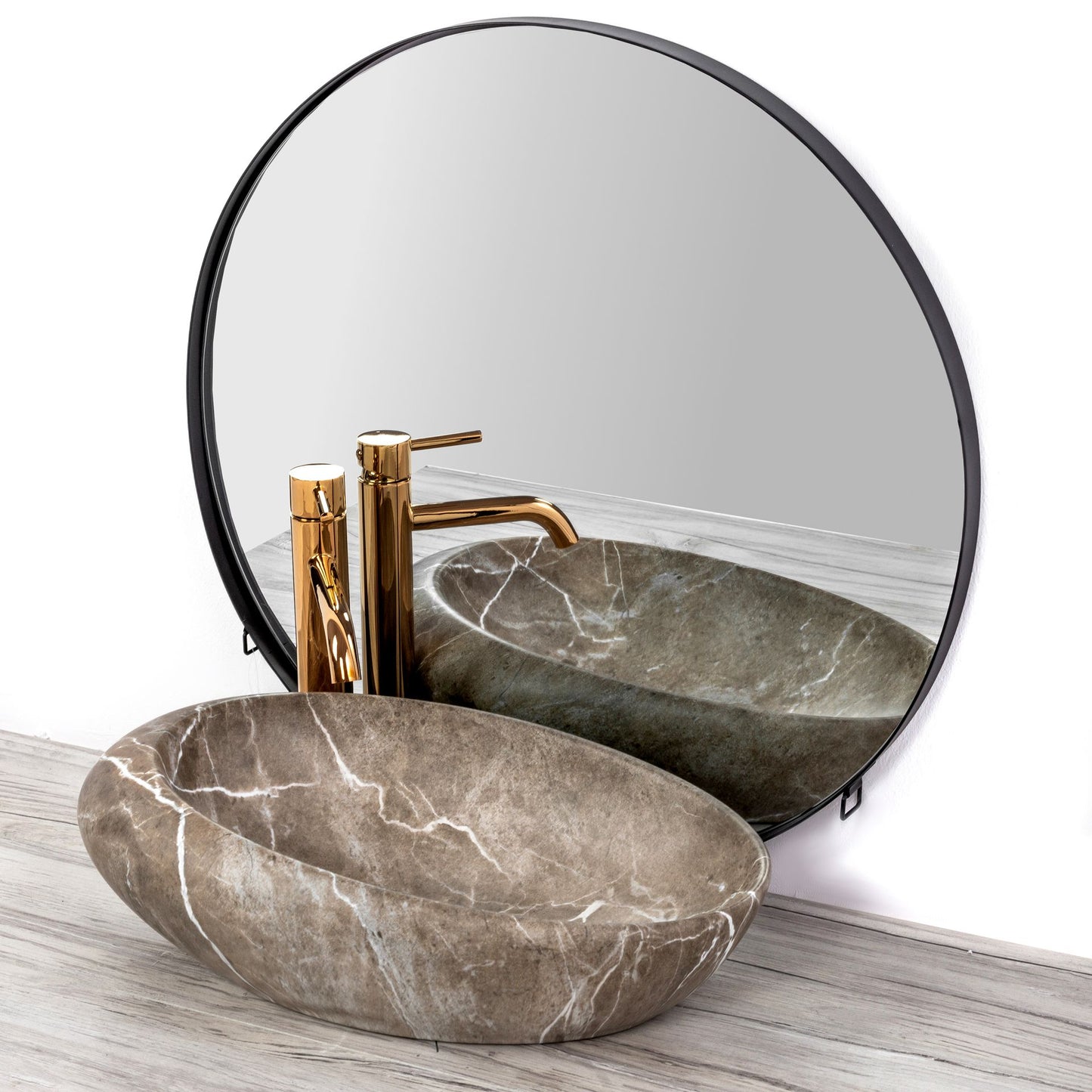Lavoar blat Rea Roxy B Stone, 49x31cm, ceramica sanitara - MarbelOn