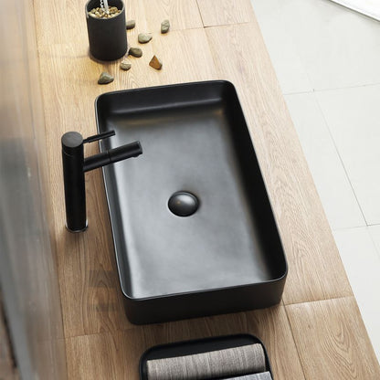 Lavoar blat Rea Denis Black, 61x35cm, ceramica sanitara - MarbelOn