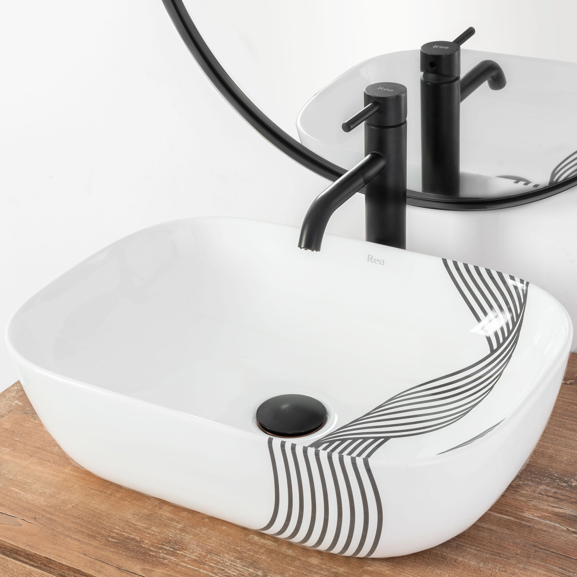 Lavoar blat Rea Belinda Sash, 46.5x33cm, ceramica sanitara - MarbelOn