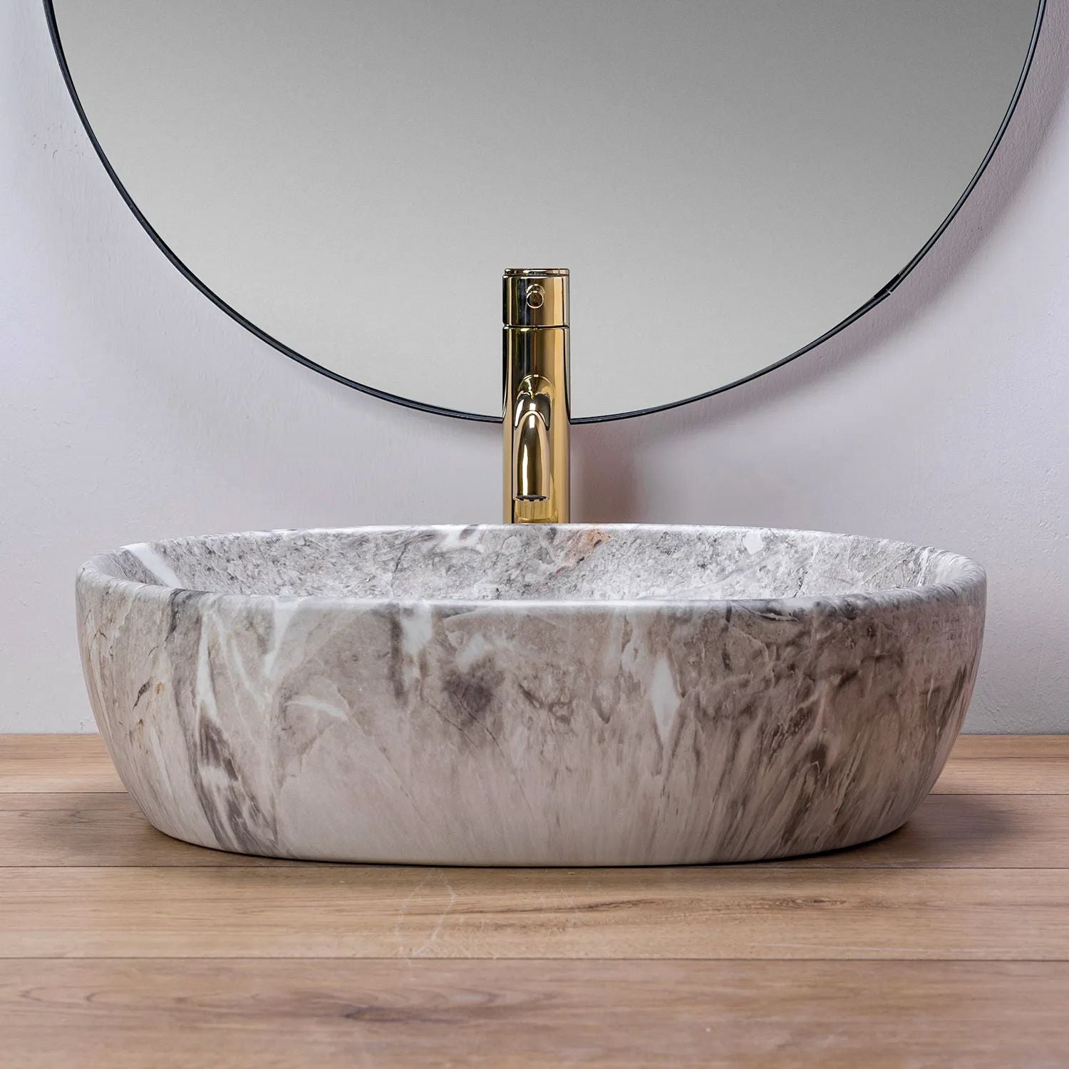 Lavoar blat Rea Lara Stone, 48.5x35cm, ceramica sanitara - MarbelOn
