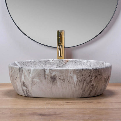 Lavoar blat Rea Lara Stone, 48.5x35cm, ceramica sanitara - MarbelOn