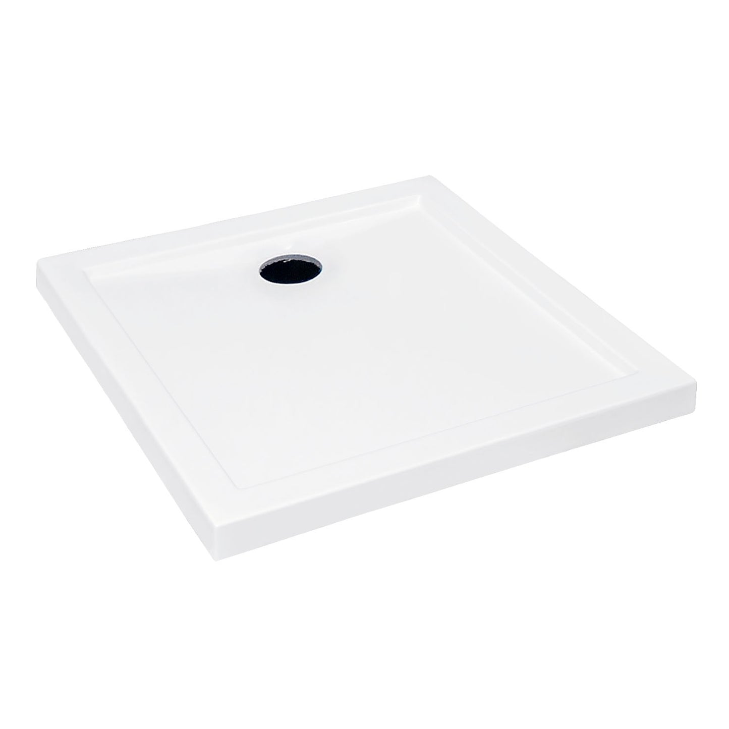 Cabina Dus Tomar, 80x80cm, cadita inclusa, finisaj negru mat, sticla securizata