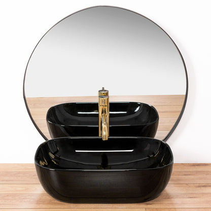 Lavoar blat Rea Belinda Black, 46.5x33.5cm, ceramica sanitara - MarbelOn