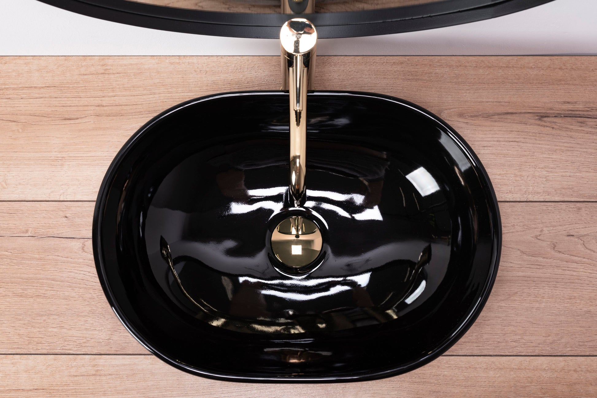 Lavoar blat Rea Amelia Black, 48x34.5cm, ceramica sanitara - MarbelOn