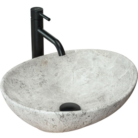 Lavoar blat Rea Sofia Light Stone, 41x34.5cm, ceramica sanitara - MarbelOn