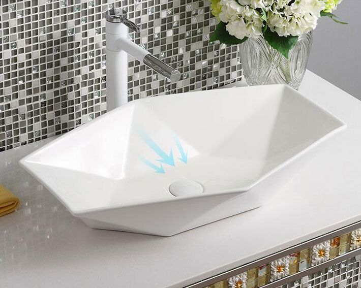 Lavoar blat Rea Vegas White, 57x37cm, ceramica sanitara - MarbelOn