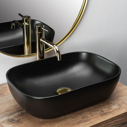 Lavoar blat Rea Belinda Black, 46.5X33.5cm, ceramica sanitara - MarbelOn