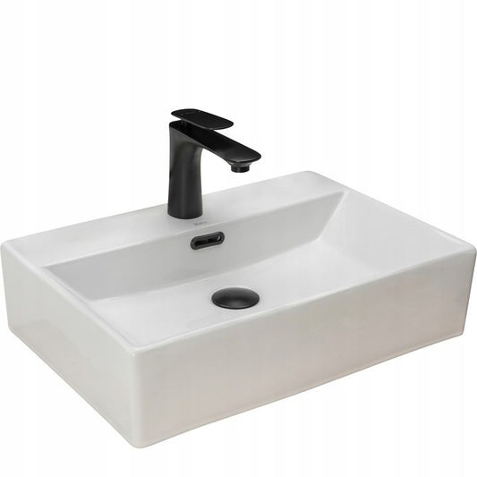 Lavoar blat Rea Bonita White, 51x36cm, ceramica sanitara - MarbelOn