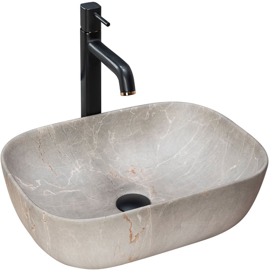 Lavoar blat Rea Livia Beige, 46.5x33.5cm, ceramica sanitara - MarbelOn