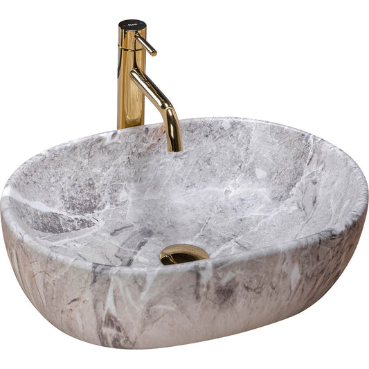 Lavoar blat Rea Lara Stone, 48.5x35cm, ceramica sanitara - MarbelOn