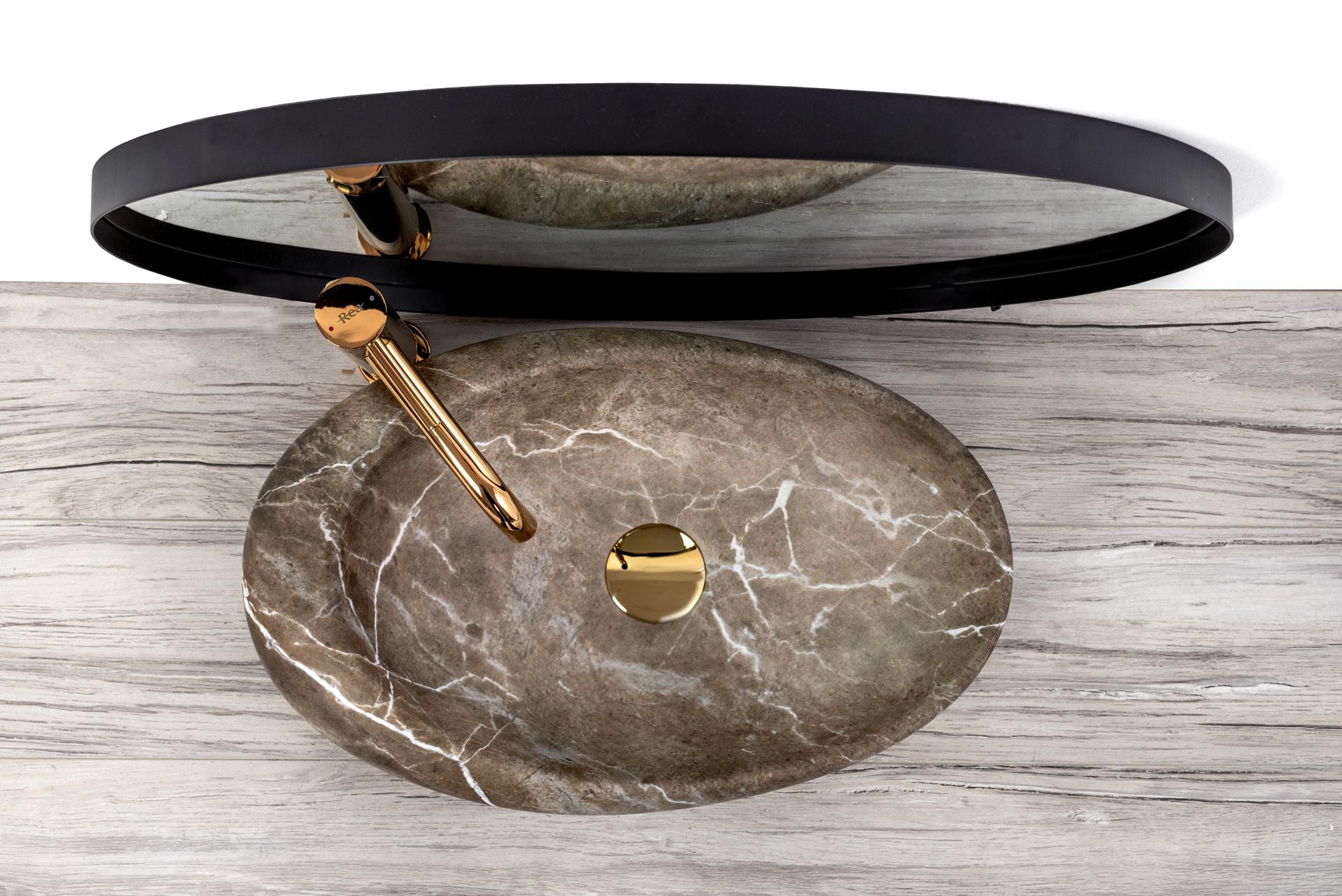 Lavoar blat Rea Roxy B Stone, 49x31cm, ceramica sanitara - MarbelOn