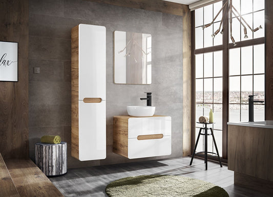 Set Mobilier pentru baie, Aruba White, 3 piese